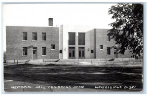 Waverly Iowa IA Postcard RPPC Photo Memorial Hall Childrens Home c1940's Vintage