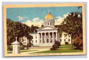 Vintage 1940s Postcard State Capitol, Montpellier, Vermont