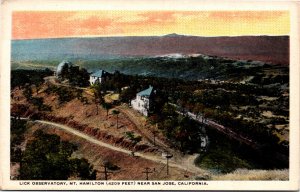 Postcard CA Aerial View Lick Observatory Mt. Hamilton near San Jose 1920s V197