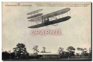 Old Postcard Jet Aviation Airplane Wilbur Wright during the plane flight