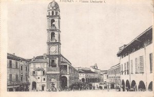 Italy Faenza Piazza Umberto I Tower vintage postcard