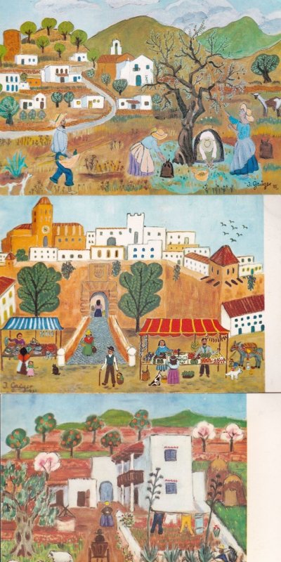 Ingeborg Gauger Ibiza Naif Finca Aceituna Mercafo 3x Postcard s