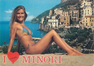 Italy Campania Minori panorama postcard 