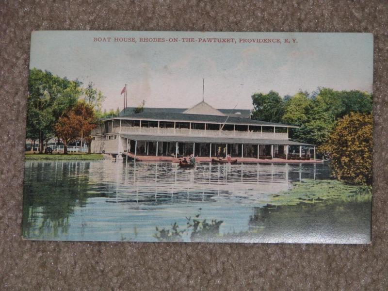 Boat House, Rhodes-On-The-Pawtucket, Providence, R.I., 1910, used vintage card