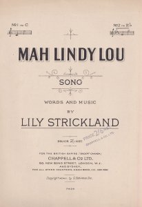 Mah Lindy Lou The Banjo Song Lily Strackland Olde Sheet Music