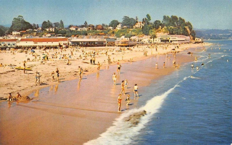 Beach Scene CAPITOLA, CA Santa Cruz County c1950s Chrome Vintage Postcard