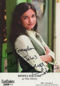 Bindya Solanki Eastenders Nita Mistry BBC Hand Signed Cast Photo