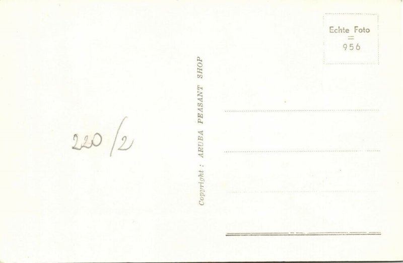 aruba, N.A., Stone Formation (1950s) Tinted RPPC Postcard