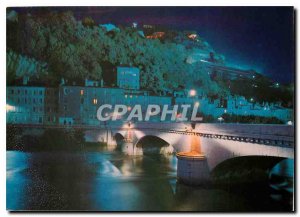 Modern Postcard Grenoble night