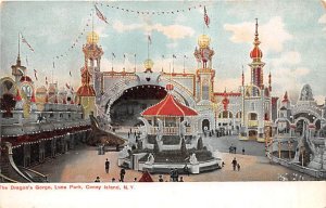 Dragon Gorge, Luna Park Coney Island, NY, USA Amusement Park Unused 