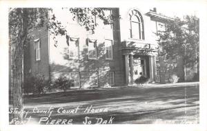 D48/ Fort Pierre South Dakota SD Postcard RPPC c50s Stanley County Court House