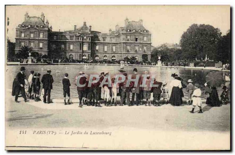 Postcard Old Paris VI Luxembourg Gardens