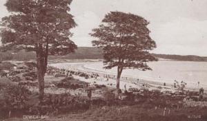 Oxwich Bay Classic Car Black Cab Taxi Procession Antique Welsh Postcard