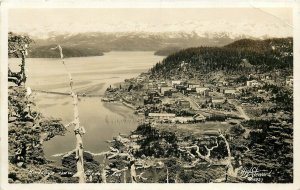 Postcard RPPC 1927 Alaska Cordova Beautiful Birdseye H.W. Steward 24-5176
