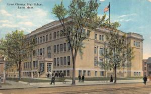 LYNN, MA Massachusetts     LYNN CLASSICAL HIGH SCHOOL    c1910's Postcard