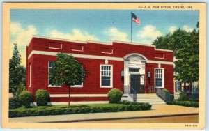 LAUREL, Delaware DE  United States POST OFFICE ca 1940s Sussex County  Postcard