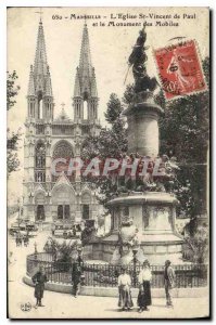 Postcard Old Marseille Monument Mobile and the Church St Vincent Paul