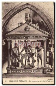 Old Postcard Clock Clermont Ferrand The Jacquemard the cathedral