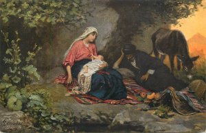 German artist Anton Robert Leinweber Orientalist and Biblical scene old postcard