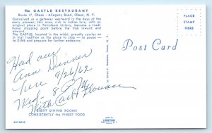 OLEAN, NY New York ~ The CASTLE RESTAURANT 1962 Roadside  Postcard