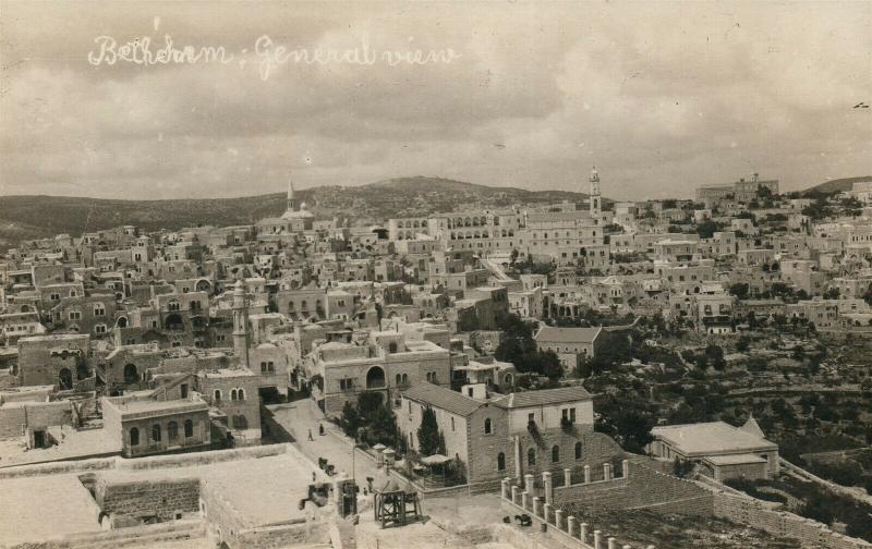 BETHLEHEM PALESTINE GENERAL VIEW ISRAEL ANTIQUE REAL PHOTO POSTCARD RPPC