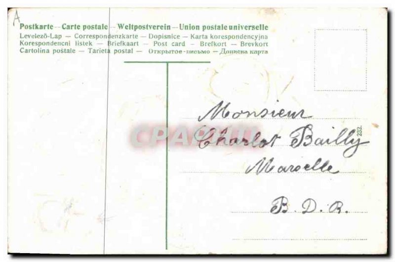 Old Postcard Fantasy Flowers Poisson Cigarette Smoking