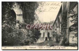 Old Postcard The Country De Caux Valmont From Ruins & # 39Abbaye Taking From ...