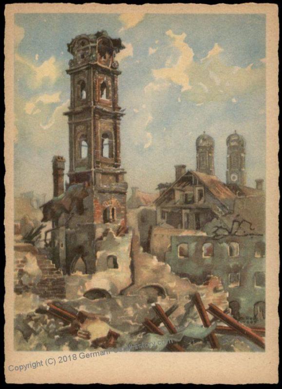 Germany 1946 Munich Bavaria Ruins After WWII Postcard 70259