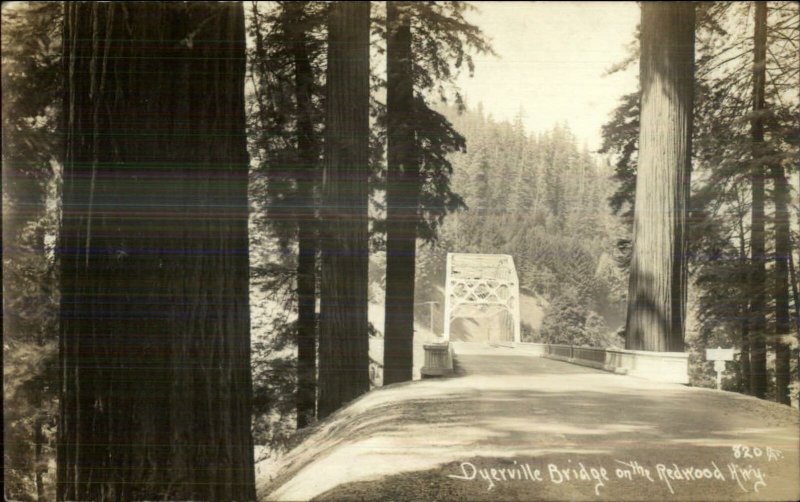 Dyerville Bridge Redwood HWY CA Real Photo Postcard