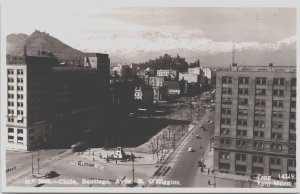 Chile Santiago Avenida Alameda Libertador Bernardo O'Higgins Vintage RPPC C103