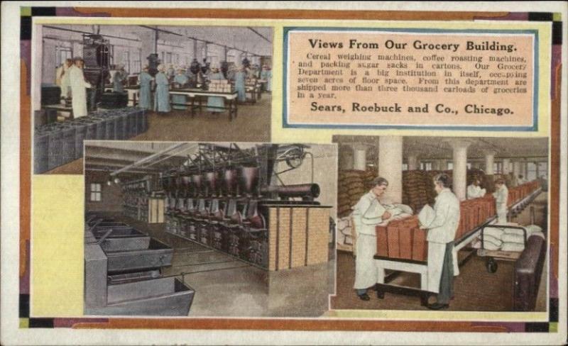 Chicago IL Sears Roebuck Advertising Grocery Bldg c1910 Postcard #1