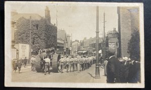 Mint Australia Postcard RPPC WW1 Australian Soldiers Marching W Machine Gun