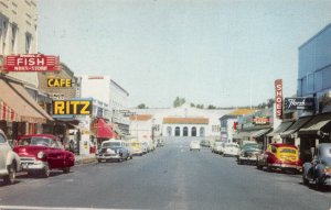 Oroville California Business District, Photochrome Vintage Postcard U6961