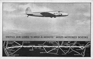 United Airlines Multi-Motored Boeing Century of Progress Chicago IL Postcard