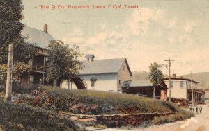 Mansonville Station Quebec Canada Main Street East View Postcard AA109011