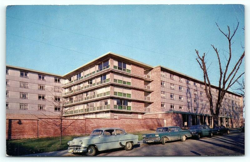 Postcard IA Iowa City State University of Iowa Burge Hall Women's Residence A21