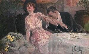 Romantic couple love idyll painting Hans Leiter Belm Souper