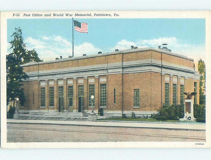 Linen POST OFFICE Pottstown - Between Reading & Philadelphia PA d8664