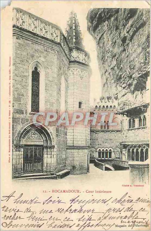 Old Postcard Rocamadour Inner Court