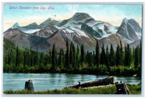c1910 Wind Mountain from Gap Alberta Canada Antique Posted Postcard