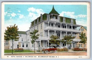 1929 HOTEL SEASIDE E. WILDWOOD AVENUE WILDWOOD BY-THE-SEA NJ ANTIQUE POSTCARD