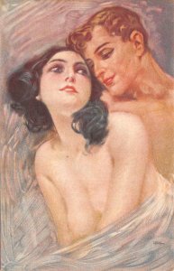 GLAMOUR WOMAN ROMANCE RISQUE ARTIST SIGNED ITALY POSTCARD (c. 1918) (5)