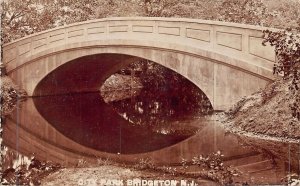 BRIDGETON NEW JERSEY~CITY PARK-ARCHED BRIDGE OVER CREEK~REAL PHOTO POSTCARD