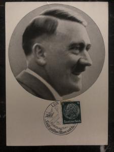 1938 Lüneburg Germany RPPC real picture Postcard cover Hitler Portrait