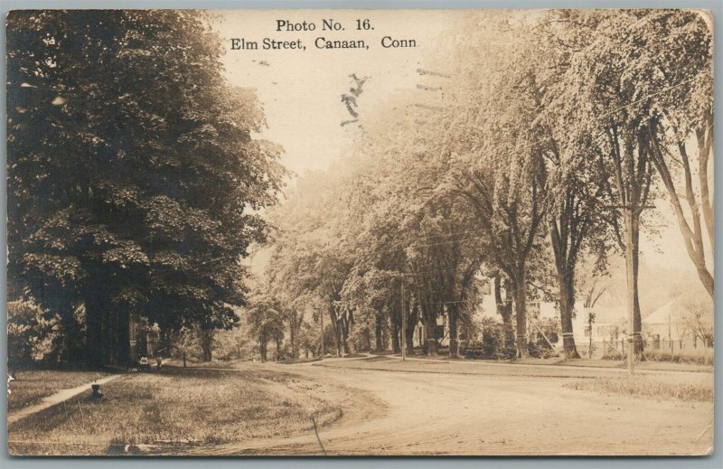 CANAAN CT ELM STREET ANTIQUE REAL PHOTO POSTCARD RPPC