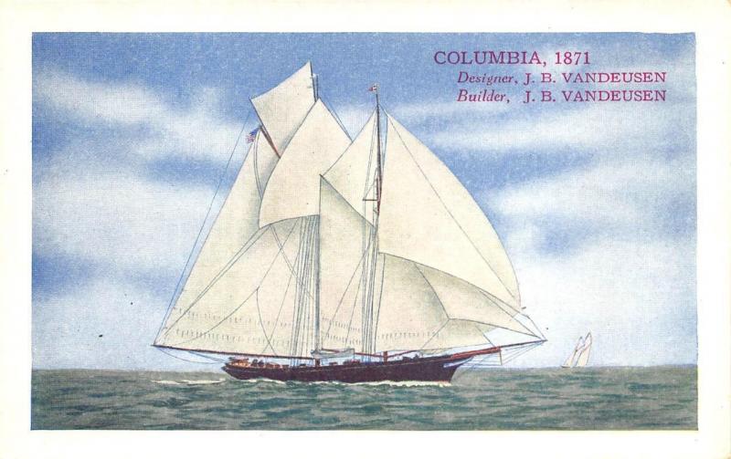 Columbia 1871 The Third Race For The America's Cup Long Island City NY Postcard 