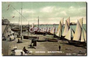 Old Postcard The Beach Brighton Yacht