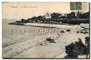 Old Postcard The Beach Royan Foncillon