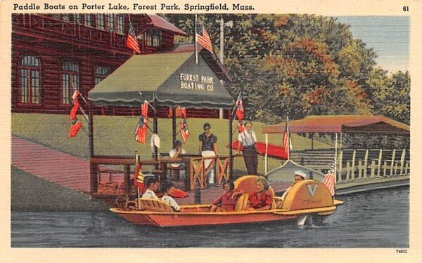 Paddle Boats on Porter Lake in Springfield, Massachusetts Forest Park.