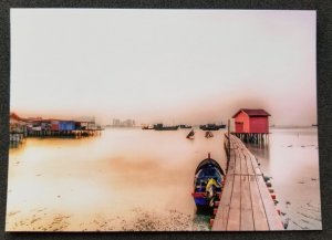 [AG] P122 Malaysia Penang Tan Jetty Fishing Boat Ship Tourism (postcard) *New